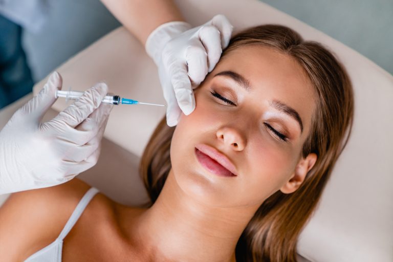 Precise anti-wrinkle treatment being administered